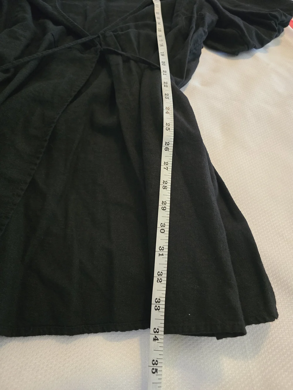 Old Navy Black Puff-Sleeve V-Neck Midi Wrap Dress Sz XL - Picture 6 of 6